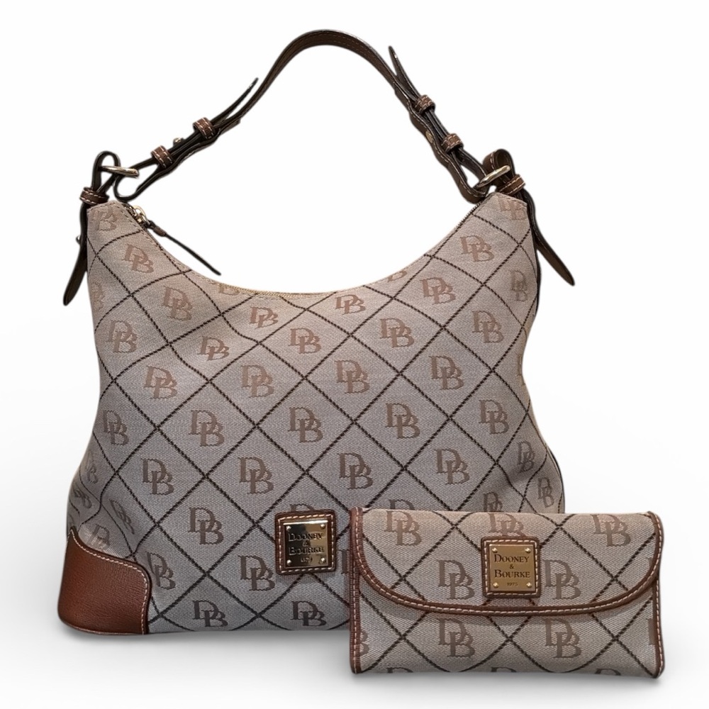 Dooney & Bourke Erika Hobo Bag and Matching Signature Flap Wallet